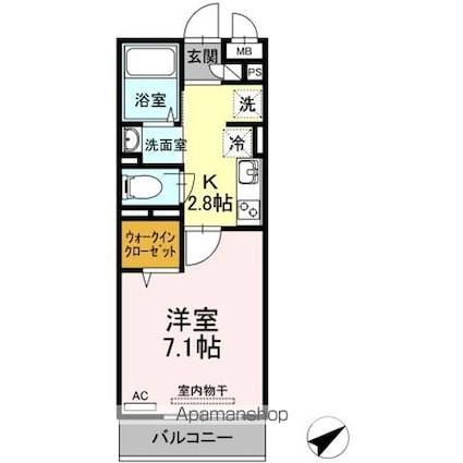 ラプンツェル[1K/26.27m2]の間取図
