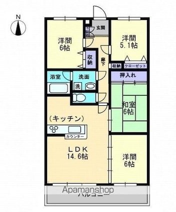 メゾンドール[4LDK/82.2m2]の間取図