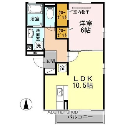 ・　フローラハイム[1LDK/42.97m2]の間取図