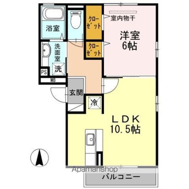 ・　フローラハイム[1LDK/42.97m2]の間取図