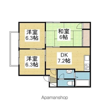 エスポワール　Ｃ棟[3DK/54.85m2]の間取図