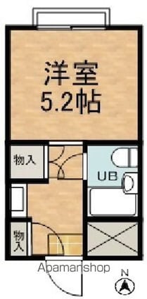 マンシオーネ・アサール[1R/17m2]の間取図