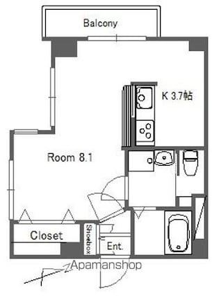 左り山新弥嘉ハイツ[1R/32.67m2]の間取図
