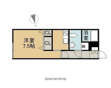 Ｂｒａｎｃｈｅ千種公園[1R/24.94m2]の間取図