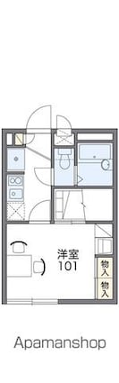 レオパレスルポ[1K/19.87m2]の間取図