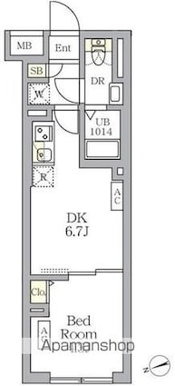 ＳＯＬＡＳＩＡ　ｒｅｓｉｄｅｎｃｅ荻窪[1DK/26.21m2]の間取図