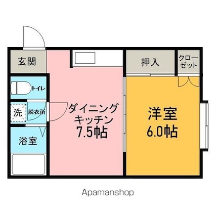 サニーライフ大野[1DK/31.05m2]の間取図