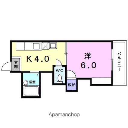 オックスフォードサーカスⅢ[1K/24.79m2]の間取図