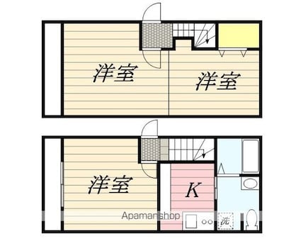 エバーブライト馬出[1K/21.76m2]の間取図