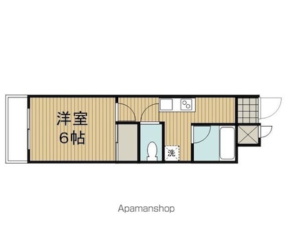 コンビニエントハイツマルヤマ[1K/22m2]の間取図