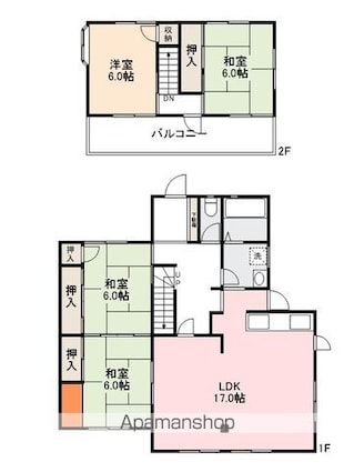 香川町川東上一戸建て[4LDK/107.49m2]の間取図