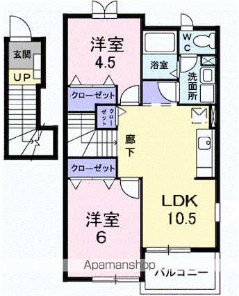 ノーヴァ壱番館[2LDK/51.67m2]の間取図