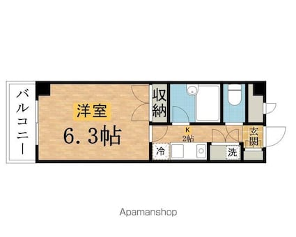 ビレッジコア八王子[1K/21.06m2]の間取図