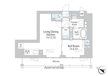 東京都杉並区阿佐谷北１丁目[1LDK/38.72m2]の間取図
