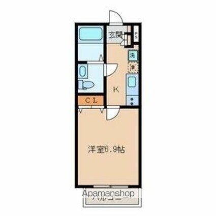 リヴェール杉並[1K/23.4m2]の間取図