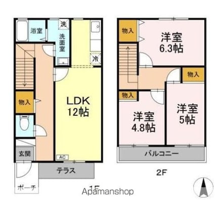 グレイス・パル国立[3LDK/75.95m2]の間取図