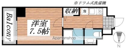 メゾン・ド・ヴィレ市ヶ谷[1K/25.11m2]の間取図