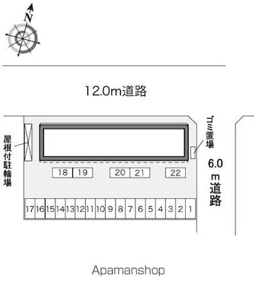 香川県坂出市築港町１丁目[1K/23.61m2]の配置図