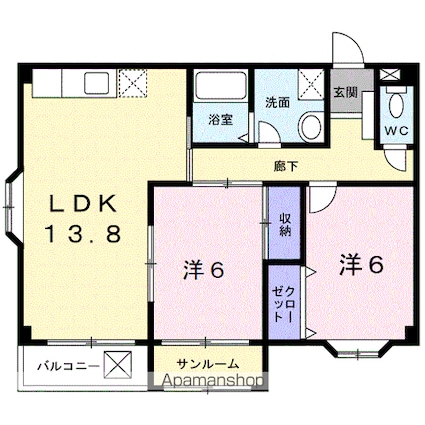 Ｔ．レックス[2LDK/60.86m2]の間取図
