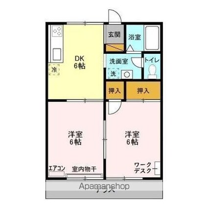 カサベルデ大日[2DK/40.07m2]の間取図