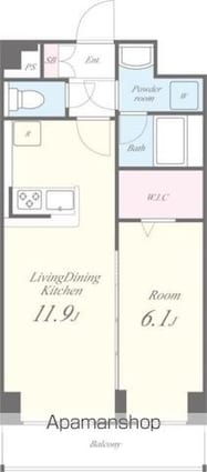 スカイガーデン錦糸町[1LDK/41.91m2]の間取図