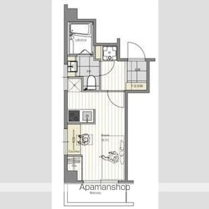 ハナブサマンション[1K/20.43m2]の間取図