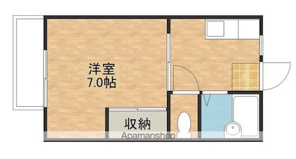 コーポマリンパーク[1K/23.77m2]の間取図