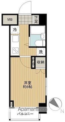 ルーブル千歳船橋[1K/18.72m2]の間取図