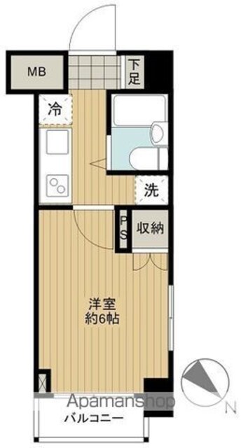 ルーブル千歳船橋[1K/18.72m2]の間取図