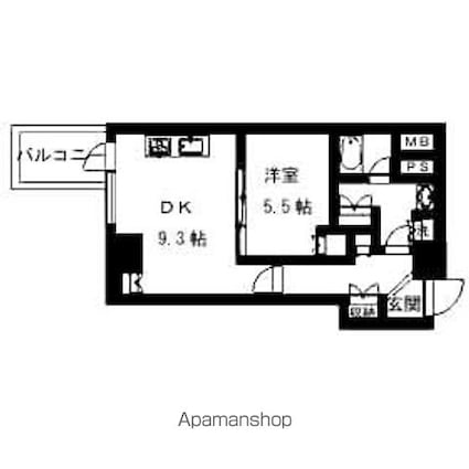 クオリア銀座[1DK/40.67m2]の間取図
