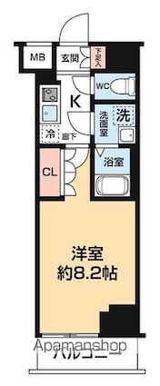 東京都新宿区西落合４丁目[1K/25.51m2]の間取図