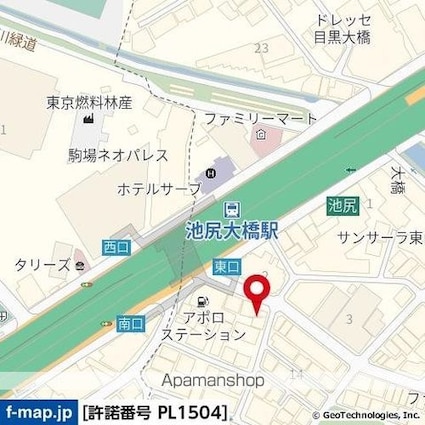 東京都目黒区東山３丁目[1R/14.52m2]の周辺