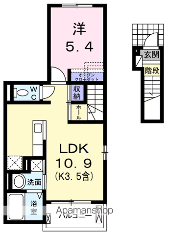 【あきる野市小川東のアパートの間取り】