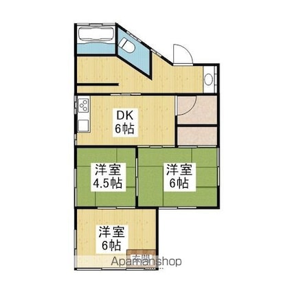 伊予市下吾川借家[3DK/73.61m2]の間取図