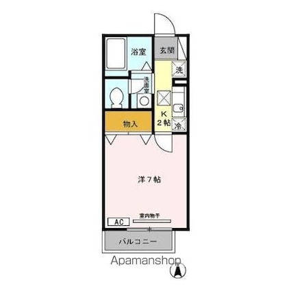サンモール・Ｎ[1K/23.37m2]の間取図