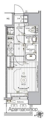 メイクスＷアート浅間町[1K/22.8m2]の間取図