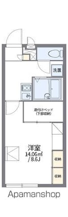 レオパレスコテナン阿見中央[1K/23.18m2]の間取図