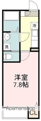 クレフラスト台原駅前[1K/24.7m2]の間取図