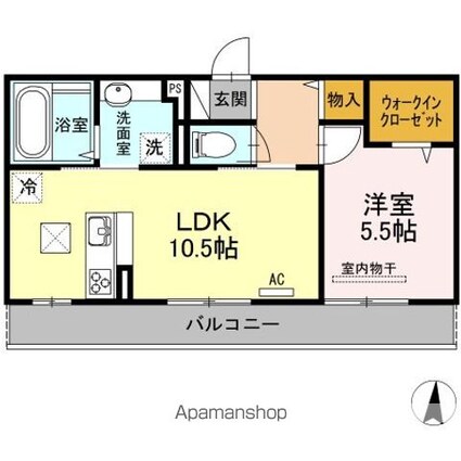 ラ　ルーチェ[1LDK/41.75m2]の間取図