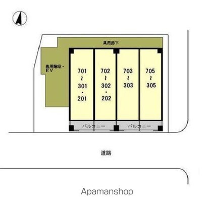 Ｋｏｍｏｄｏｋａｓａ　Ｍｉｗａ[1R/20.52m2]の配置図