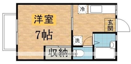 セレクト堀之内Ｂ棟[1K/23.18m2]の間取図