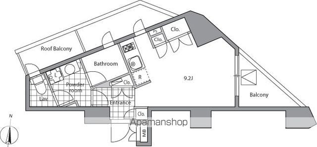 レジディア目白Ⅱ[1R/27.27m2]の間取図