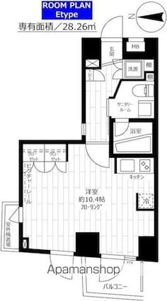 ステージファースト方南町アジールコート[1R/28.26m2]の間取図