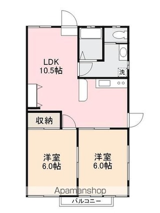 ハイツアルカディア[2LDK/50m2]の間取図