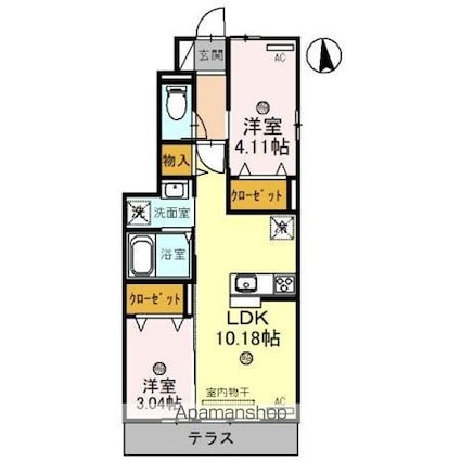 コットンハウスⅤ（ファイブ）[2LDK/41.94m2]の間取図