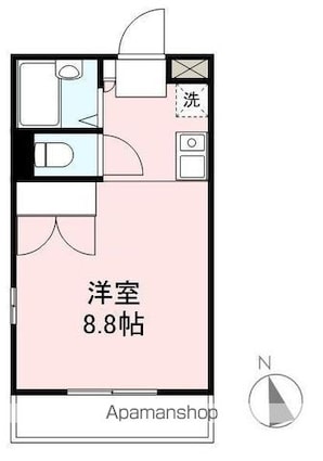 ラッセルスクエア円座中央[1R/22.5m2]の間取図