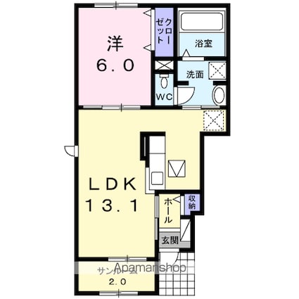 サンリット・オーブ　Ａ[1LDK/48.54m2]の間取図