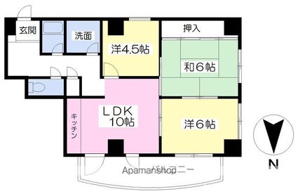シェール道後[3LDK/57.6m2]の間取図