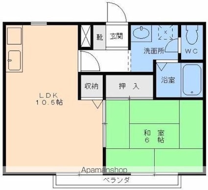 サンガーデン星岡[1LDK/40.92m2]の間取図