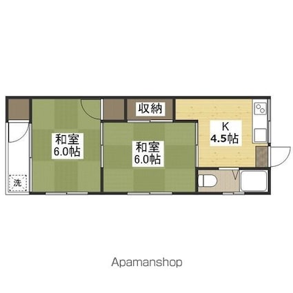 広島県広島市佐伯区五日市中央１丁目[2K/25.21m2]の間取図